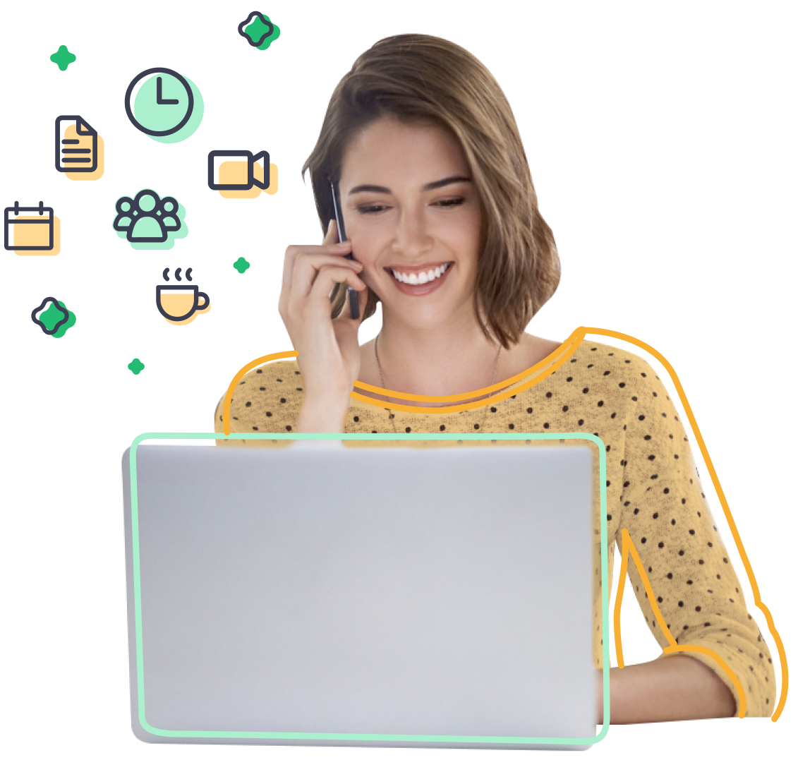 Mujer frente a una laptop